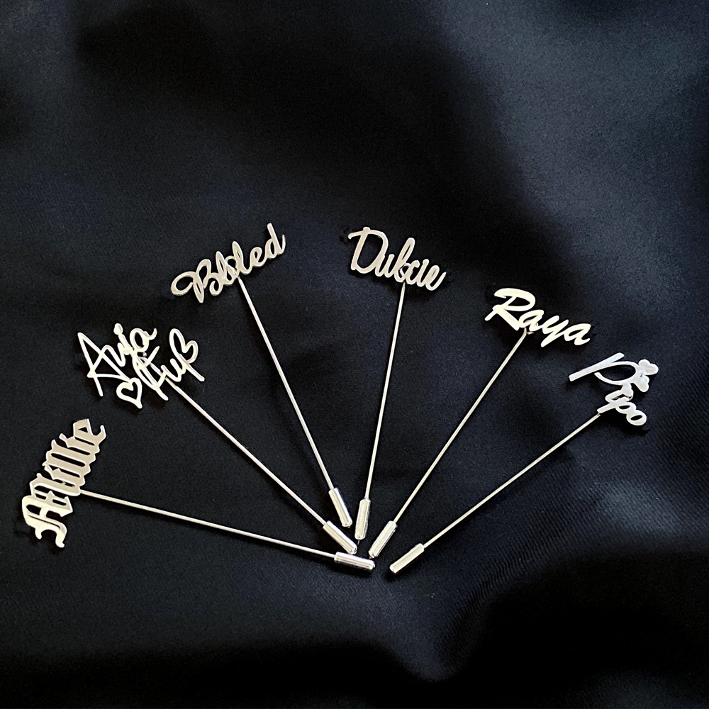 Vintage Fashion Names - Personalized Men Lapel Pin Custom Name
