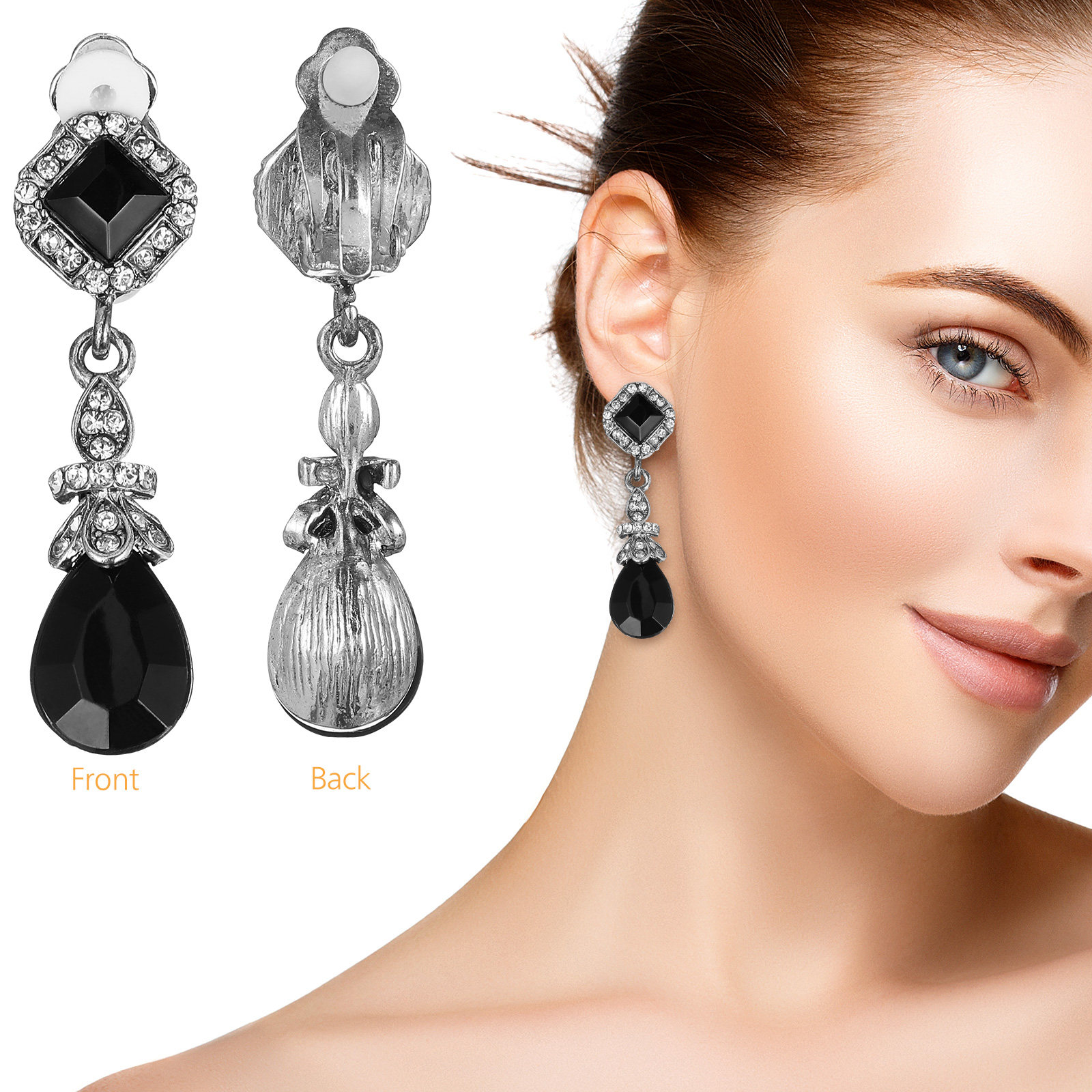 Pendant Black Ear Clips Vintag - Vintage Fashion Ideas ulasan dan harga