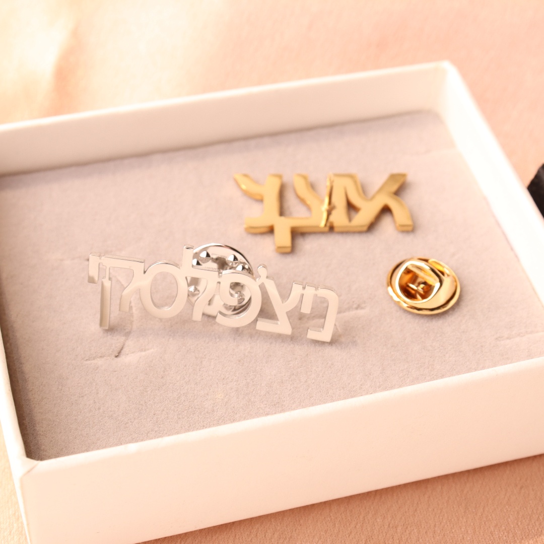 Custom Hebrew Brooch Personali - Vintage Fashion Names ulasan dan harga