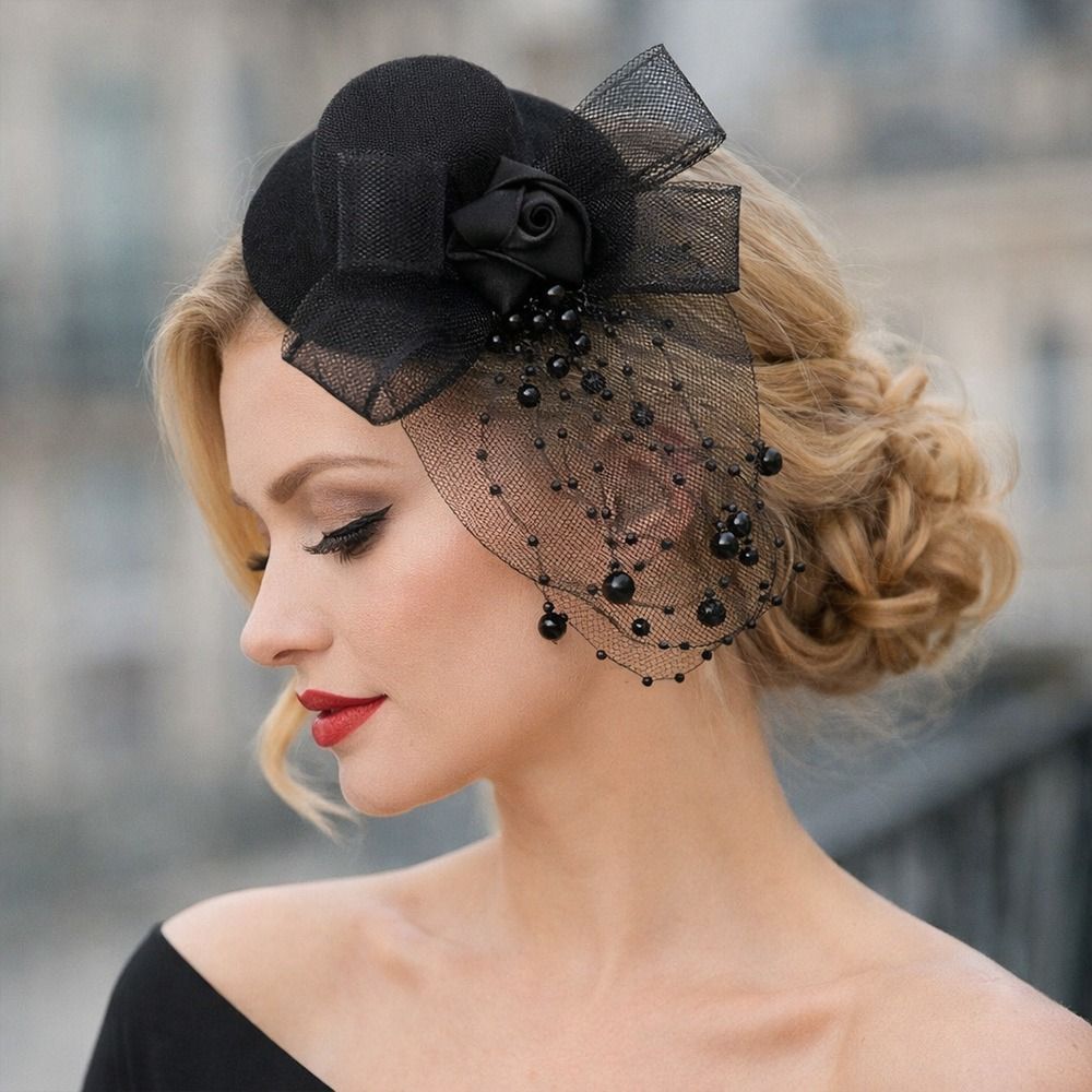 Fashion Elegant Mesh Top Hat B - Vintage Fashion Show ulasan dan harga