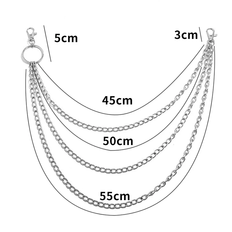 Layer Metal Belt Chain Punk Ho - Vintage Fashion Guild ulasan dan harga
