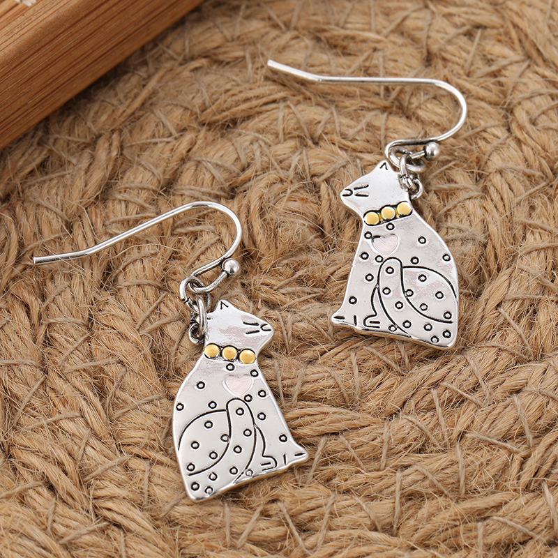 Cute Cat Kiss Pendant Earrings - Vintage Fashion Ideas ulasan dan harga