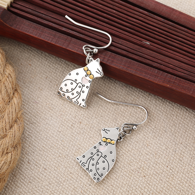 Cute Cat Kiss Pendant Earrings - Vintage Fashion Ideas ulasan dan harga