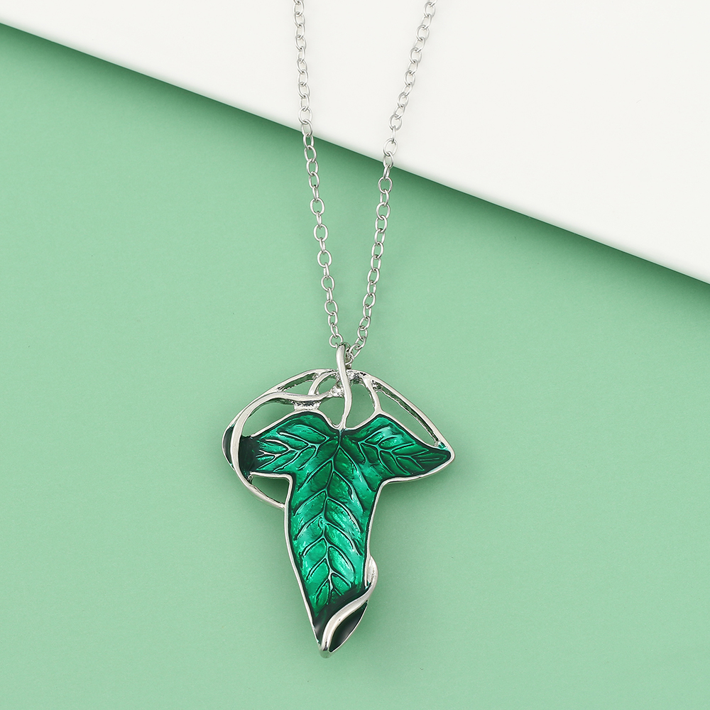 Vintage Green Leaf Pendant Nec - Vintage Fashion Show ulasan dan harga