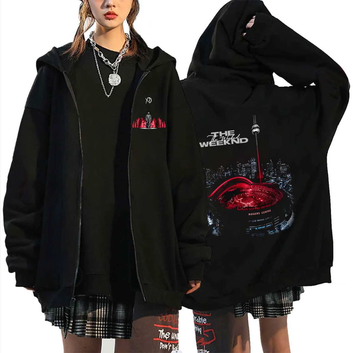 Rapper The Weeknd Zipper Hoodi - Vintage Fashion Pop Up ulasan dan harga
